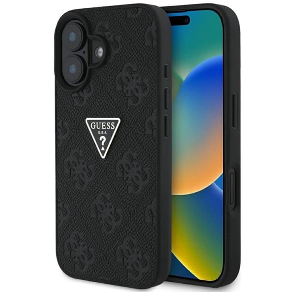 Guess Mobilskal till iPhone 16 Hot Stamp 4G Triangle Logo - Svart Svart