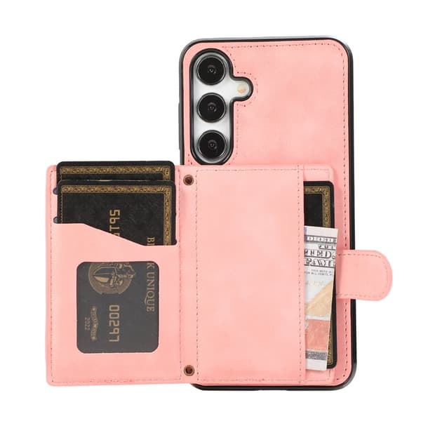 Mobilskal för Samsung Galaxy S26 Plus Kickstand TPU + PU - Roséguld