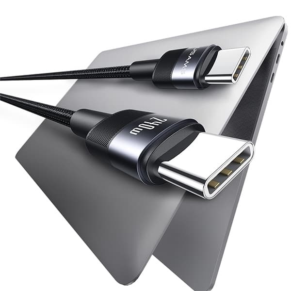 USAMS SY Series USB-C/USB-C Kabel flätad 240W 1,2 m SJ727USB01 – Stål