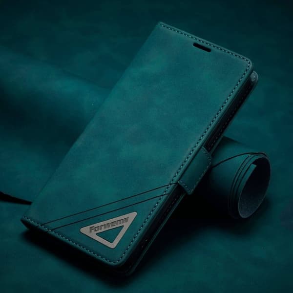 FORWENW F3-Series iPhone 14 Plus Plånboksfodral Konstläder - Cyan