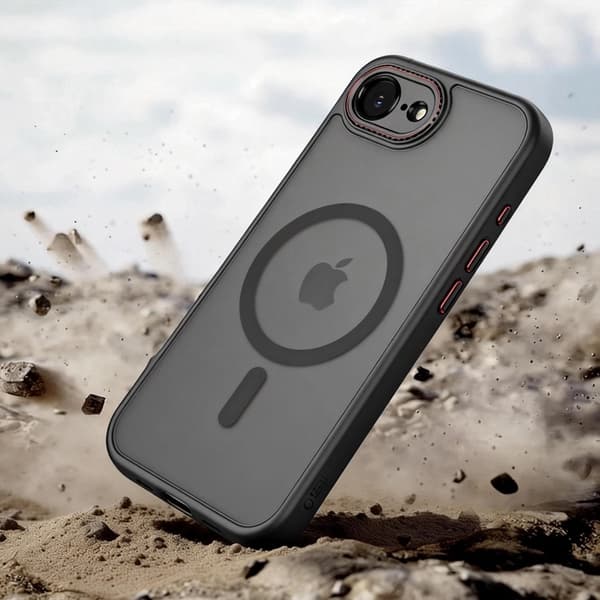 Tech-Protect Mobilskal För iPhone 16e/17e Magsafe Magcam - Svart/Röd Svart