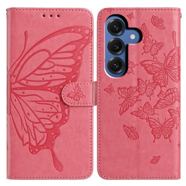 Samsung Galaxy S26 Plus Plånboksfodral Flip Konstläder Med Rem - Rosa