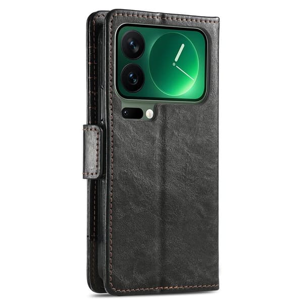 CASENEO Xiaomi 17 Pro Plånboksfodral Konstläder Ställ med RFID - Svart