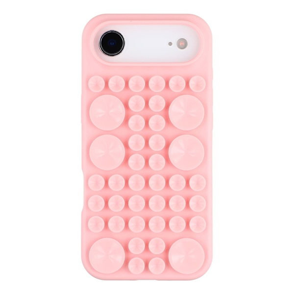 Mobilskal till iPhone Air Sugkopp Silikon med Tygfoder - Rosa Rosa