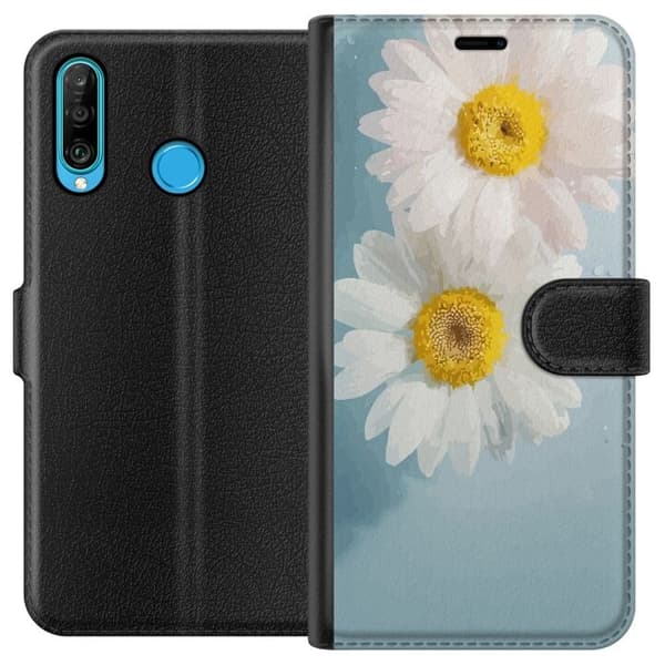 Pung taske til Huawei P30 lite med sommerblomster