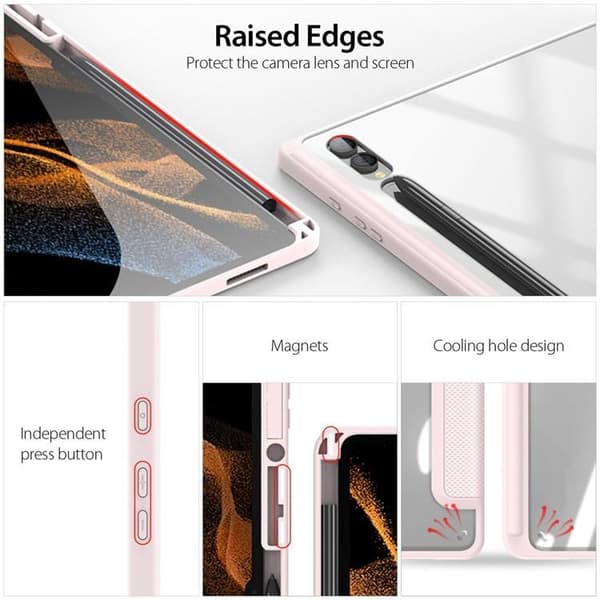 Dux Ducis Galaxy Tab S9 Ultra -kotelo Toby - Pinkki Rosa