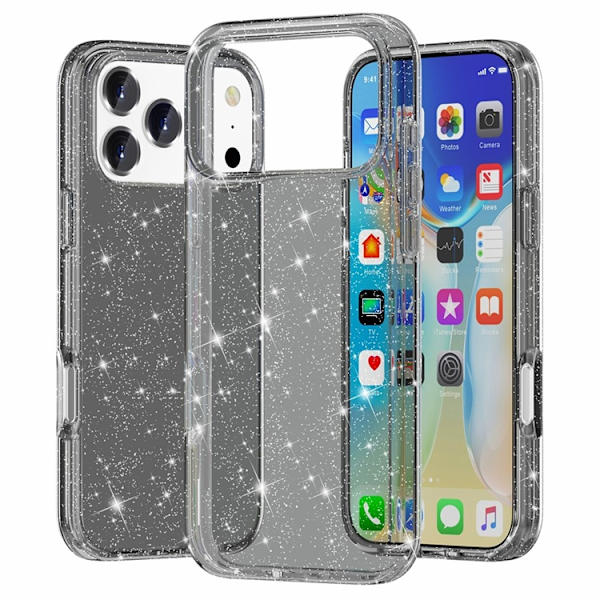 AMORUS Mobilskal till iPhone 17 Pro Shockproof - GlitterSvart Svart