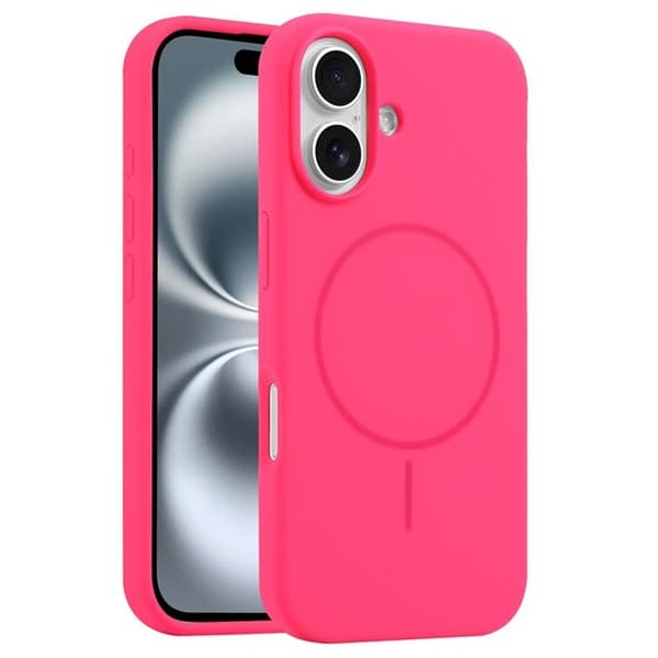 Mobilskal till iPhone 16 MagSafe Silikon Anti Drop - Rosa Rosa