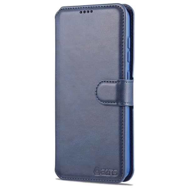AZNS Samsung Galaxy S21 FE Plånboksfodral i Konstläder - Blå