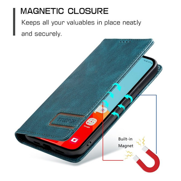 TTUDRCH Samsung Galaxy S26 Plus Plånboksfodral Konstläder RFID Skydd - Grön