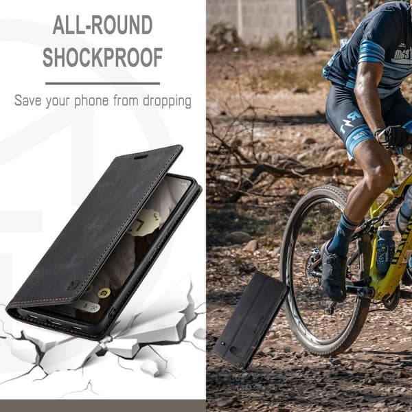 AUTSPACE A01 Fodral för Google Pixel 7 5G - KonstLäder - Svart