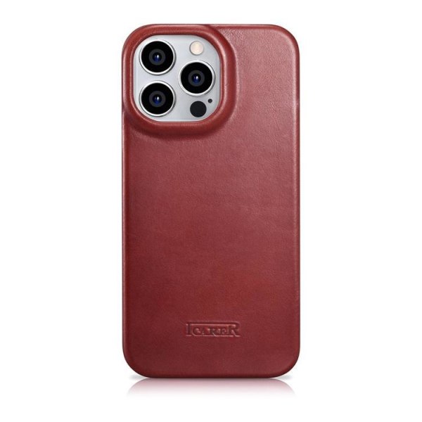 iCarer iPhone 14 Pro Max lompakkokotelo Magsafe nahka - punainen