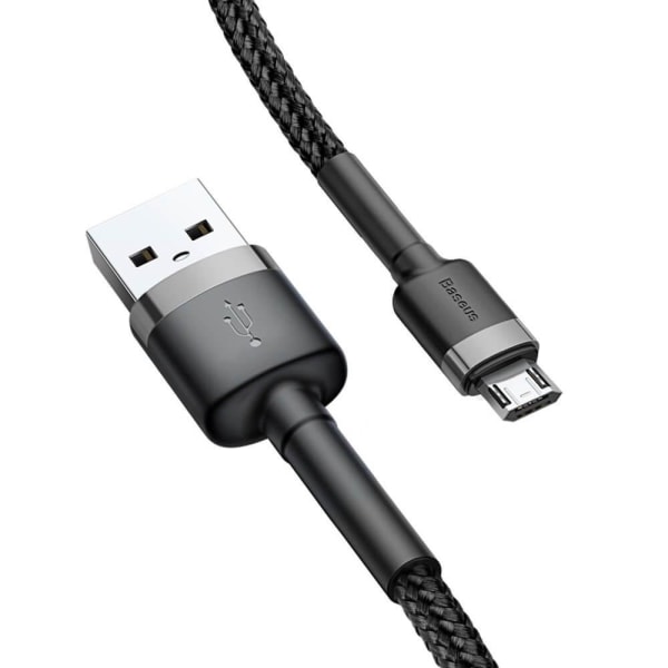 Baseus Cafule micro USB kabel QC 3.0 2.4A 0,5M Svart-Grå Svart