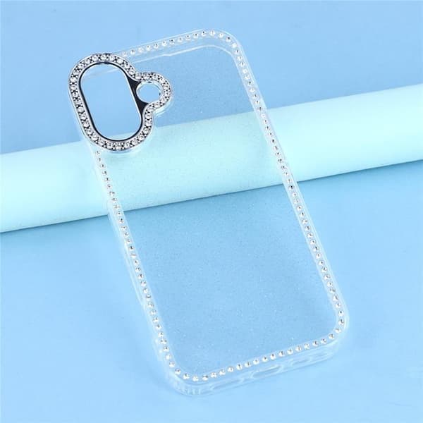 Mobilskal till iPhone 17 Rhinestone Edge - Glitter Transparent Transparent