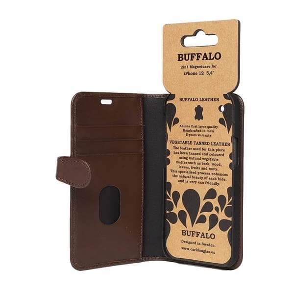 BUFFALO äkta läder Mobilfodral iPhone 12 Mini - Brun Brun
