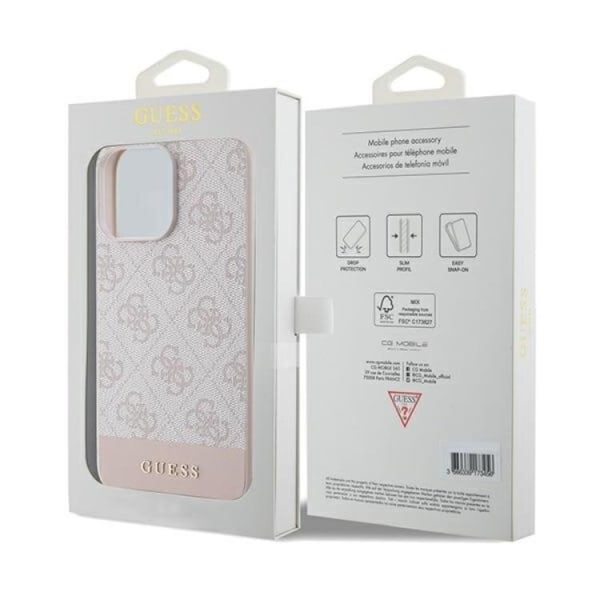 Guess iPhone 14 Pro Max Mobile Cover 4G Stripe Collection - vaaleanpunainen