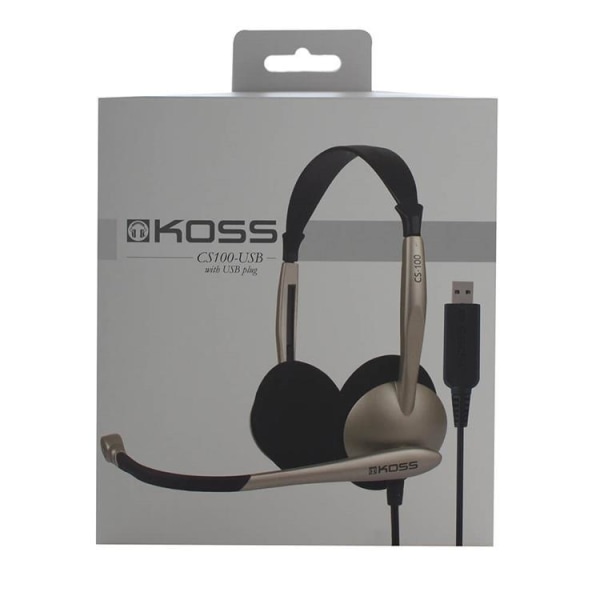 KOSS Headset CS100 On-Ear USB - Guld / Sort Black