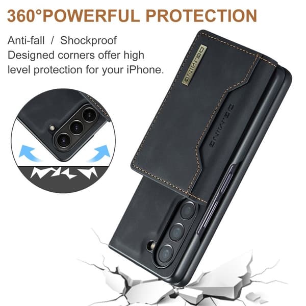 DG.MING M2 Series Kickstand Plånboksfodral Samsung Galaxy Z Fold5 - Svart