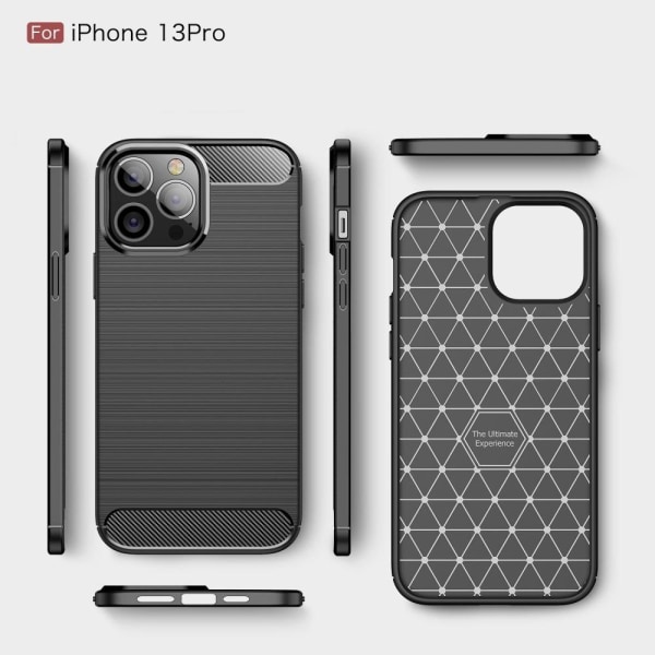 Carbon Fiber Texture Cover iPhone 13 Pro - Sort Black