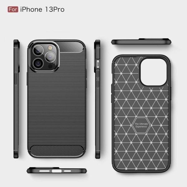 Carbon Fiber Texture Skal iPhone 13 Pro - Svart Svart