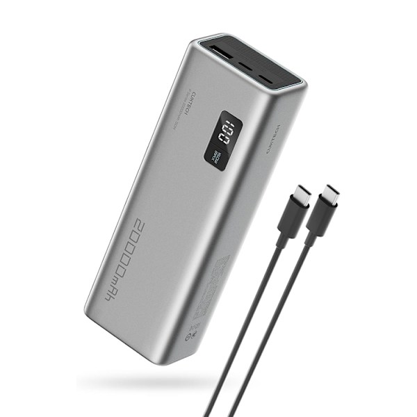 Cuktech Powerbank 20000 mAh 150W 2xUSB-C USB-A - Grå Grå