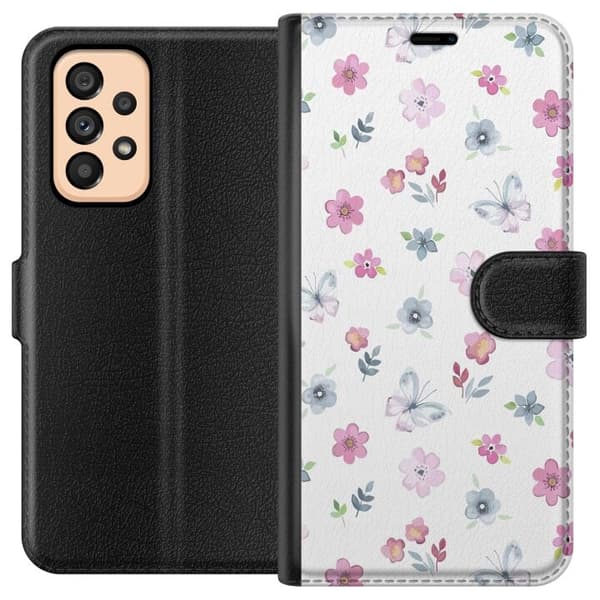 Pungcover til Samsung Galaxy A53 5G med Blomster og sommerfugle