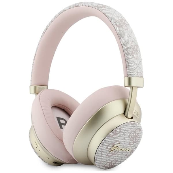 Guess On-Ear Hörlurar Bluetooth ENC 4G Gold Script Metal - Rosa