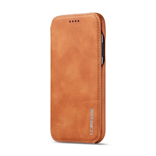 LC.IMEEKE Mobilskal till iPhone 11 Retro Stil Äkta Läder - Brun