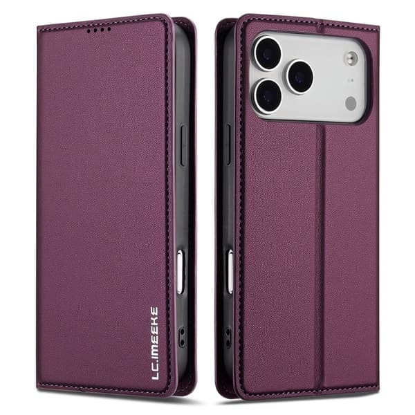 LC.IMEEKE L1 Series iPhone 17 Pro Plånboksfodral Konstläder - Lila Lila