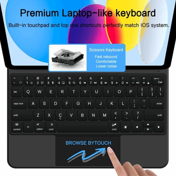 Tech-Protect iPad 10.9" (2022) /iPad 11" (2025) -etui med Smart tastatur Svart