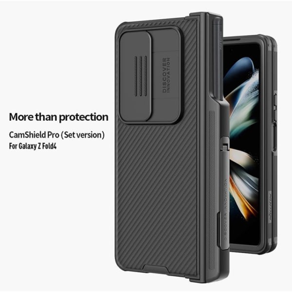 Nillkin Galaxy Z Fold 4 Case CamShield Pro Kicksatand - musta