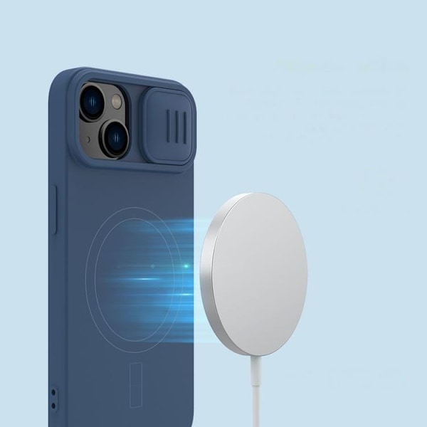 Nillkin iPhone 14 Plus Skal Magsafe CamShield Silicone - Lila