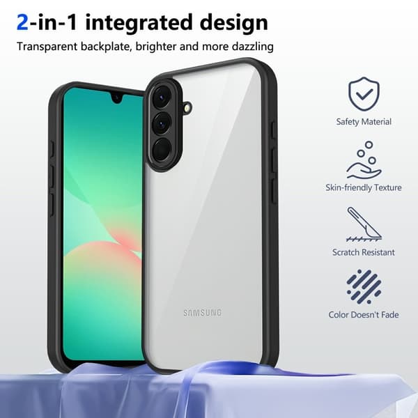 Mobilskal till Samsung Galaxy S26 Plus Matt Ytbehandling Plast Stötsäker - Svart