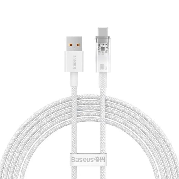 Baseus USB-A til USB-C Kabel 2m 100W - Hvid