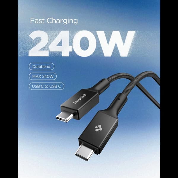 Spigen USB-C till USB-C 240W Kabel 150cm EB24015CC Svart