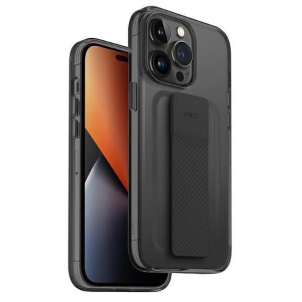 UNIQ iPhone 14 Pro Max -suojus Heldro Mount - musta/höyrysumu