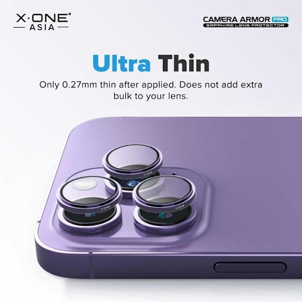X-One iPhone 13 Pro Max/13 Pro Kameralinsskydd Härdat glas Armor Pro
