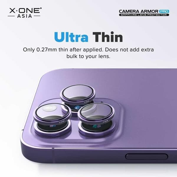 X-One iPhone 13 Pro Max/13 Pro Kameralinsskydd Härdat glas Armor Pro Svart