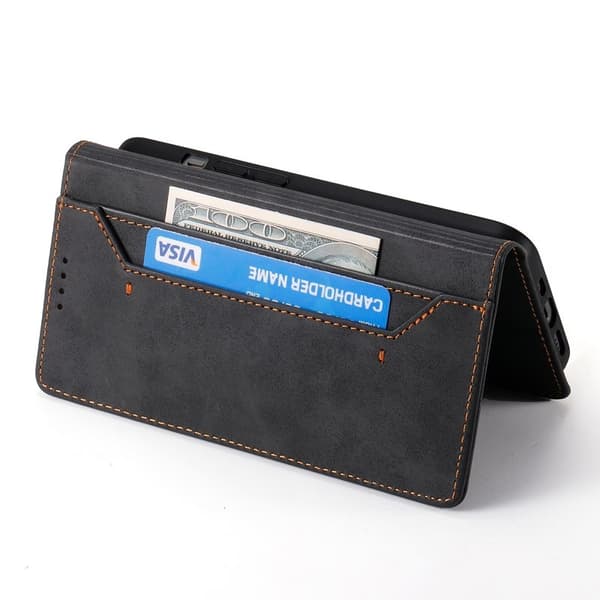 Samsung Galaxy S26+ Plånboksfodral RFID Skydd Konstläder - Svart