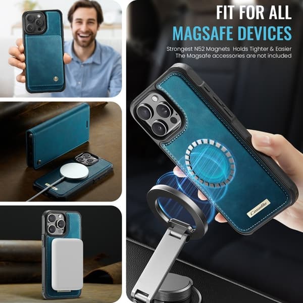 CASEME C49 Mobilskal till iPhone 14 Pro Max MagSafe RFID Grön
