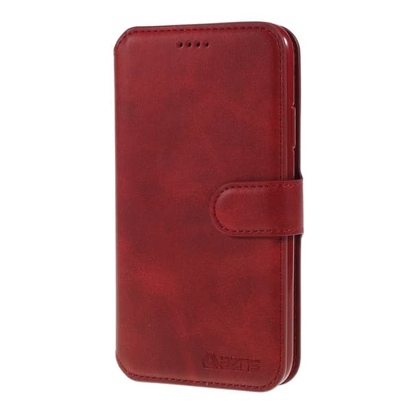 AZNS Leather Stand Konstläder Plånboksfodral för iPhone 11 6.1 tum - Röd