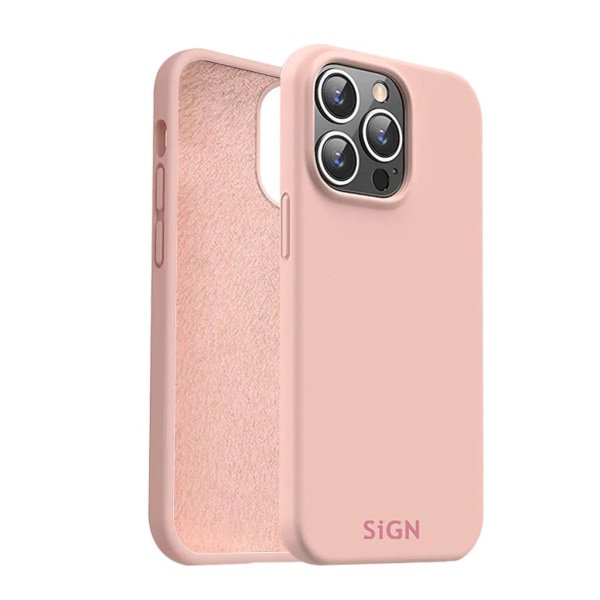 SiGN iPhone 15 Pro Max Mobile Cover nestemäinen silikoni - vaaleanpunainen