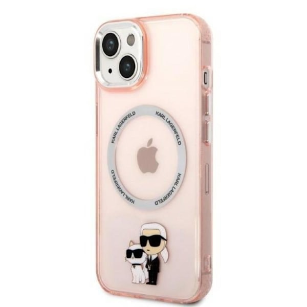 Karl Lagerfeld iPhone 14 Plus Skal Magsafe Iconic Karl & Choupette - Rosa