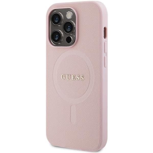 Guess Mobilskal till iPhone 13 Pro Max Magsafe Saffiano - Rosa Rosa