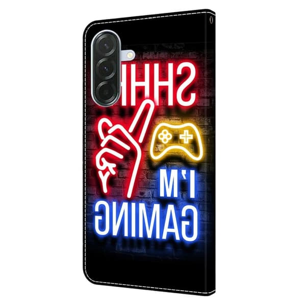 Samsung Galaxy A57 Plånboksfodral Mönstertryck Ställ Konstläder - Neon
