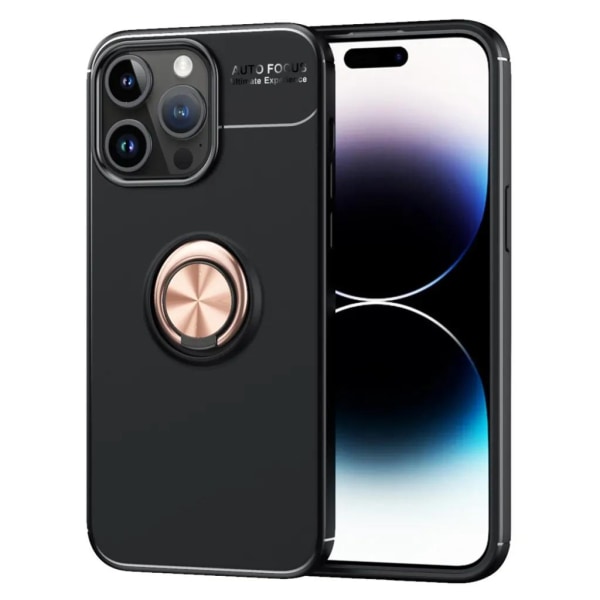 iPhone 15 Pro Max Mobilen suojarenkaan pidike - musta/vaaleanpunainen