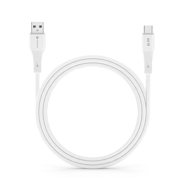 FORCELL USB-A till USB-C 66W Kabel 3A 1m QC4.0 Silikon C342 - Vit Vit