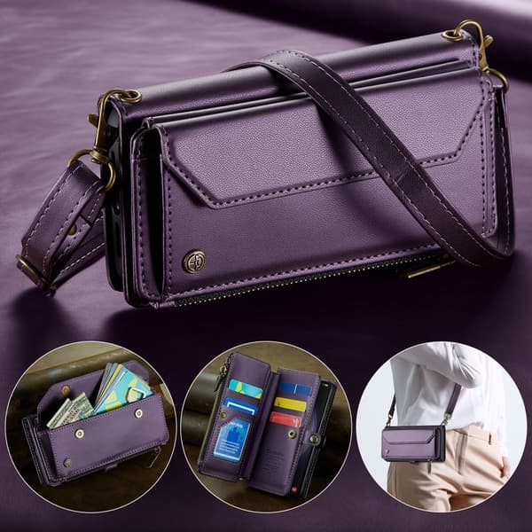 CASEME Plånboksfodral Konstläder för Samsung Galaxy S23 - Lila