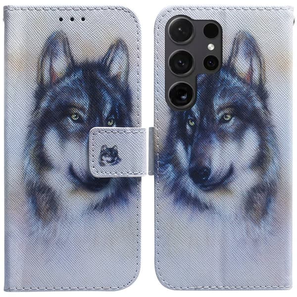 Plånboksfodral för Samsung Galaxy S26 Ultra Mönstertryck Konstläder - Wolf