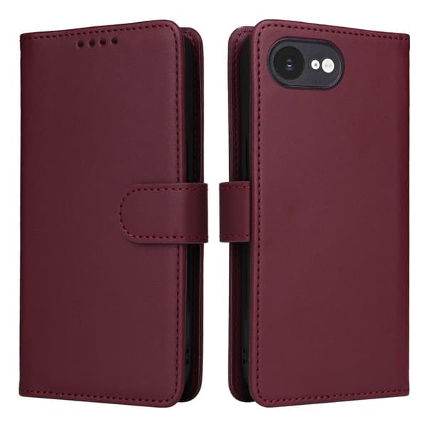 BETOPNICE iPhone 16e Plånboksfodral Magnetiskt Detachable Konstläder - Röd